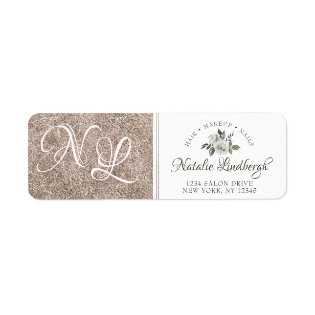 Cherish Vintage White Floral Monogram Address (Front)