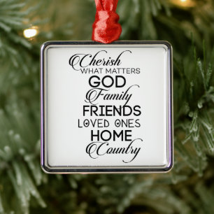 Cherish What Matters Metal Tree Decoration