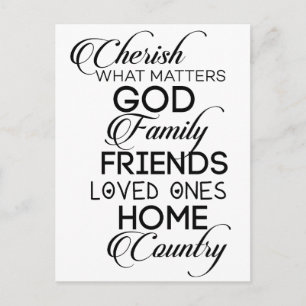 Cherish What Matters Postcard