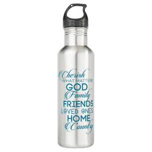 Cherish What Matters Teal 710 Ml Water Bottle