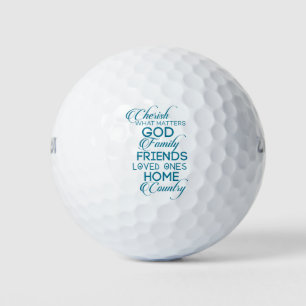 Cherish What Matters Teal Golf Balls