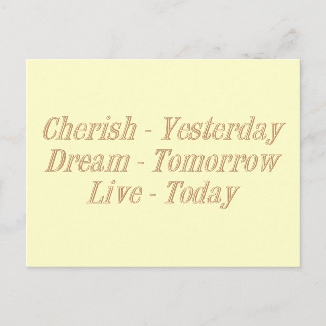 Cherish yellow postcard (Front)