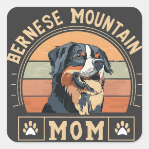 Cherish Your Love: Bernese Mountain Dog Mum Square Sticker
