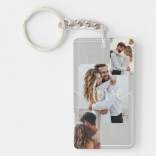 Cherish Your Moments - Personalised 4 Photo Collag Key Ring