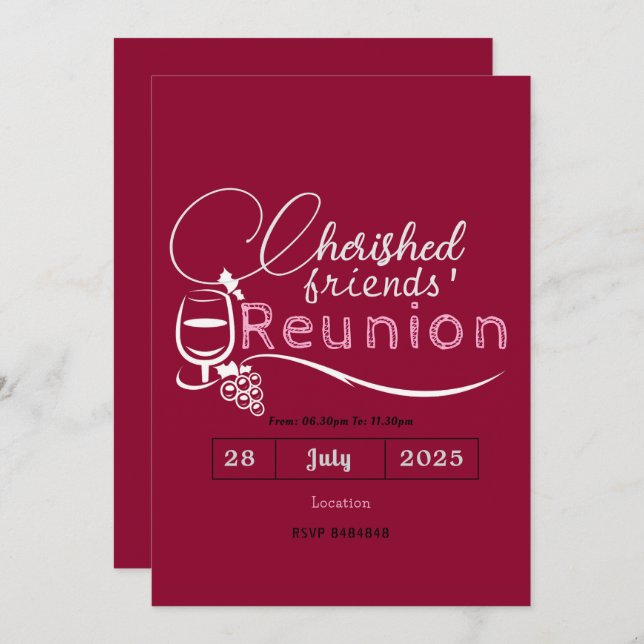 cherished Friends' Reunion Invitations  (Front/Back)