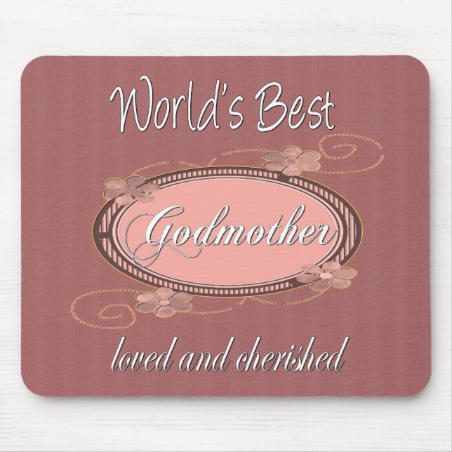 Cherished Godmother Mouse Mat (Front)