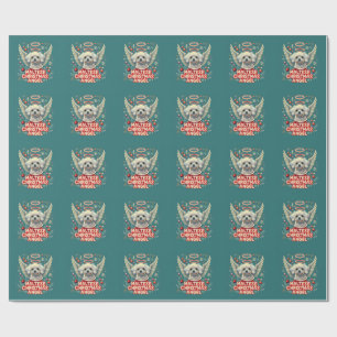 Cherished Holiday Charm Maltese Christmas Angel Wrapping Paper
