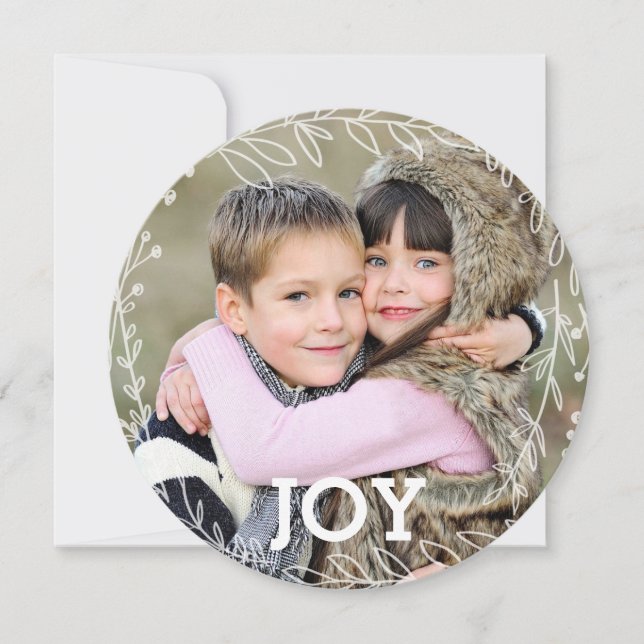 Cherished | Laurel Wreath Holiday Photo Card (Front)