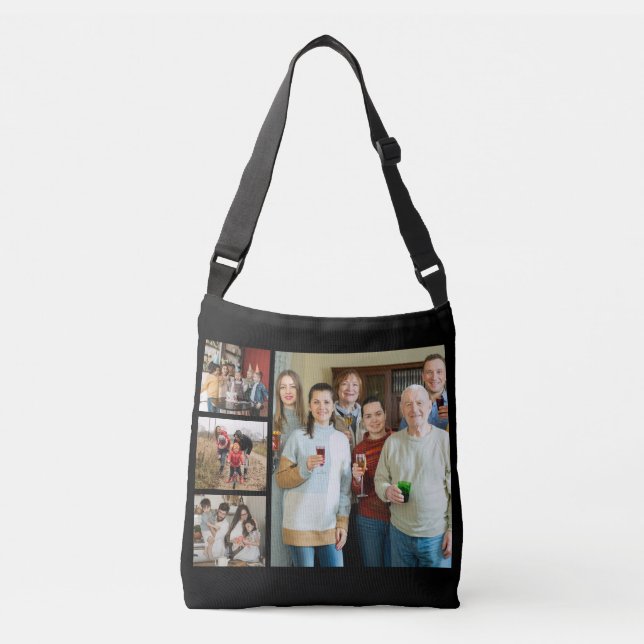Cherished Memories: Customisable 4 Photo Collage Crossbody Bag (Front)