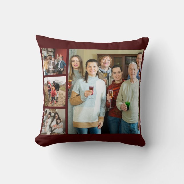 Cherished Memories: Customisable 4 Photo Collage Cushion (Front)