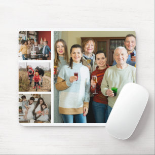 Cherished Memories: Customisable 4 Photo Collage Mouse Mat