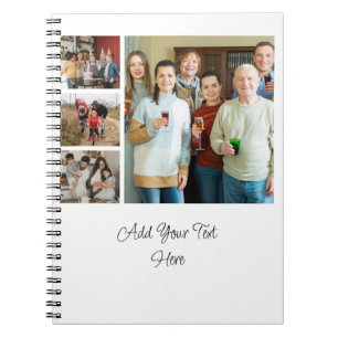 Cherished Memories: Customizable 4 Photo Collage Notebook