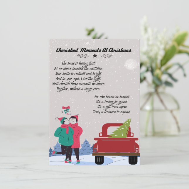 Cherished Moments at Christmas Poem Card (Standing Front)