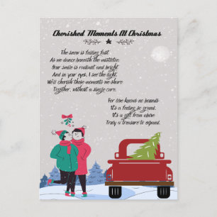 Cherished Moments at Christmas Poem Holiday Postcard
