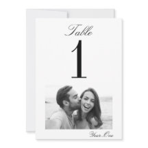 Cherished Moments Wedding Table Number Card (5x7)