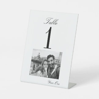 Cherished Moments Wedding Table Number Card (5x7) Pedestal Sign