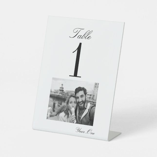 Cherished Moments Wedding Table Number Card (5x7) Pedestal Sign (Front)