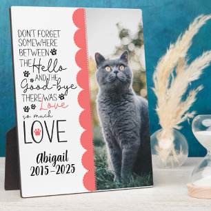 Cherished Pet Loss Memorial Photo Plaque