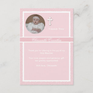 Cherished Pink Personalised Photo Thank You Card