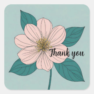 Cherishing Life and Blooms Square Sticker