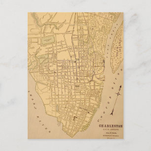 Cherleston SC Vintage Mapt Postcard