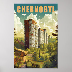 Chernobyl Kyiv Ukraine Famous Vintage Travel Place Poster