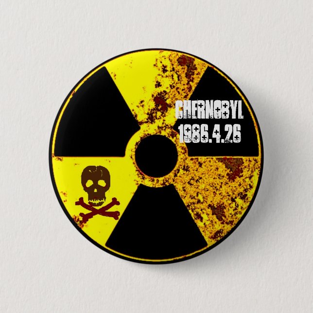 Chernobyl memorial anti nuclear 6 cm round badge (Front)