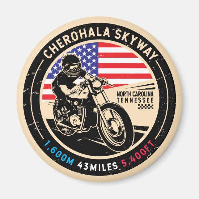 Cherohala Skyway National Scenic Byways Motorcycle Magnet (Front)