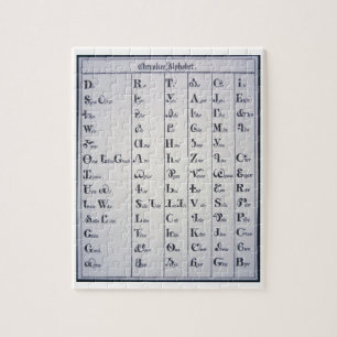 Cherokee Alphabet, developed in 1821 (print) Jigsaw Puzzle