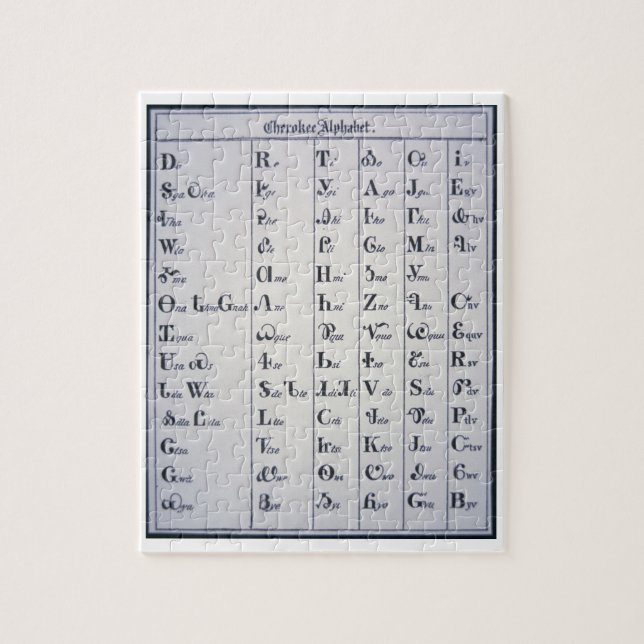 Cherokee Alphabet, developed in 1821 (print) Jigsaw Puzzle (Vertical)