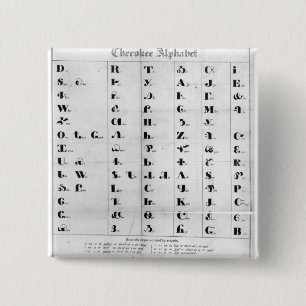 Cherokee Alphabet, Pendelton's 'Lithography' 15 Cm Square Badge
