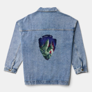 Cherokee American Indian Tribe Wolf Pride Howling Denim Jacket