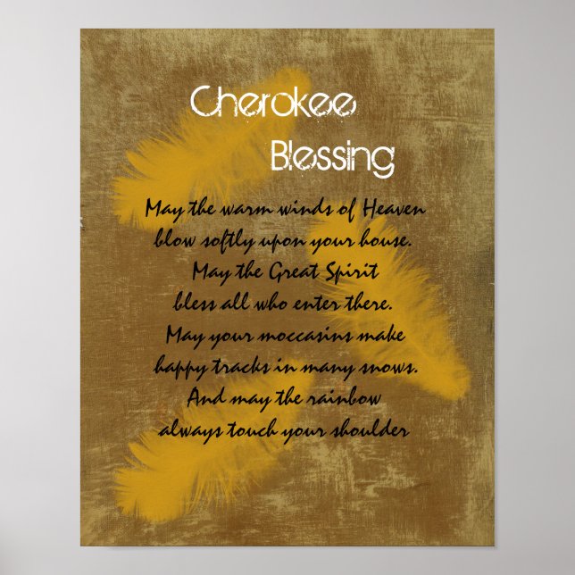 Cherokee blessing Golden feather Poster (Front)