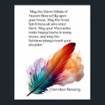 Cherokee Blessing - May the Great Spirit Poster<br><div class="desc">Cherokee Blessing - May the Great Spirit Poster
"May the Warm Winds of Heaven blow softly upon your house. 
May the Great Spirit bless all who enter there. 
May your Moccasins make happy tracks in many snows, 
 and may the Rainbow always touch your shoulder."</div>