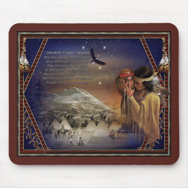 Cherokee Blessing Mouse Pad Native American (Front)