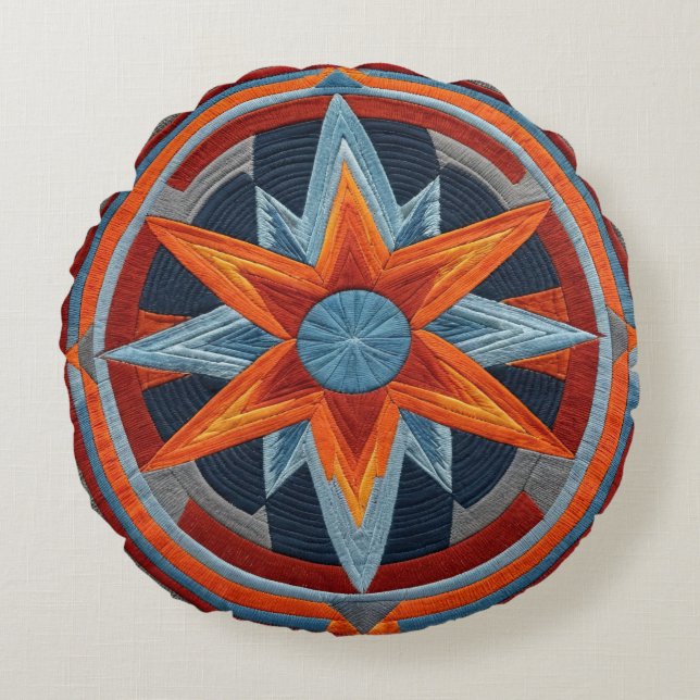 Cherokee Compass Round Cushion (Front)