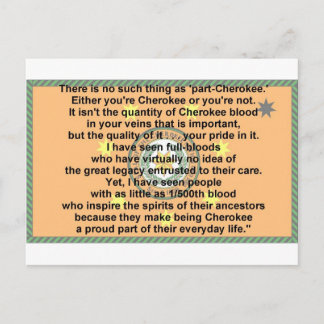 cherokee flag-prayer postcard