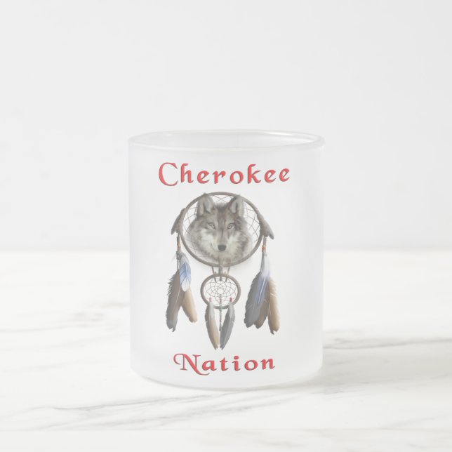 Cherokee Frosted Glass Coffee Mug (Center)