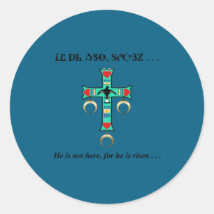 Cherokee he is risen t shirt classic round sticker