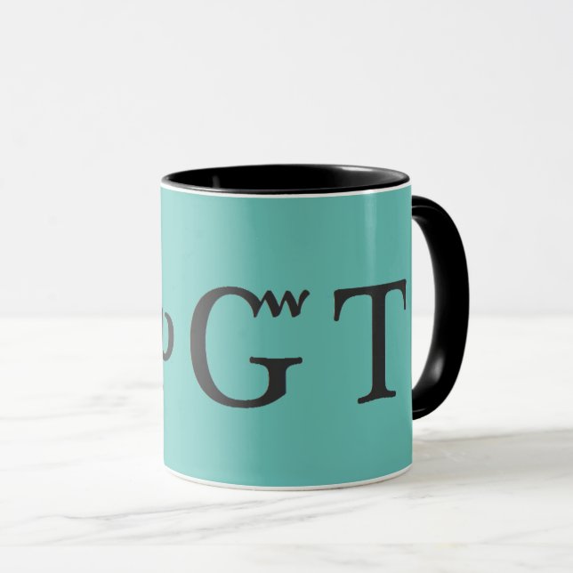 Cherokee I Love You Aqua Blue Two-Tone Mug (Front Right)