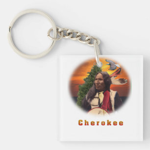 Cherokee Indian art Key Ring