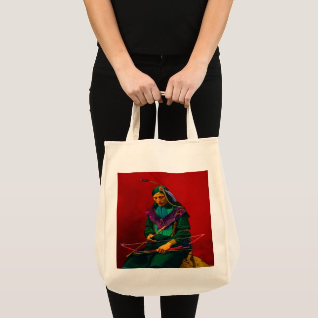 Cherokee Indian Pop Art Large Tote Bag (Front (Product))