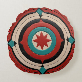 Cherokee Inspired Geometric Round Cushion