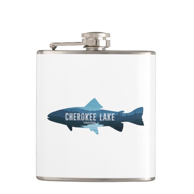 Cherokee Lake Tennessee Fish Hip Flask (Front)