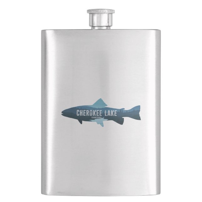 Cherokee Lake Tennessee Fish Hip Flask (Front)