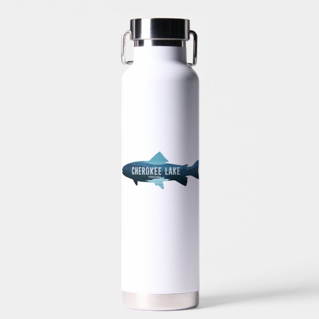Cherokee Lake Tennessee Fish Water Bottle (Front)