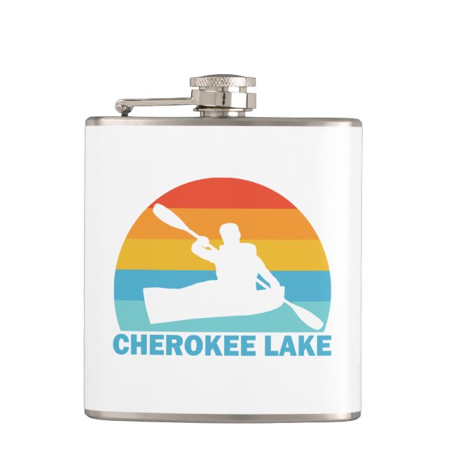 Cherokee Lake Tennessee Kayak Hip Flask (Front)