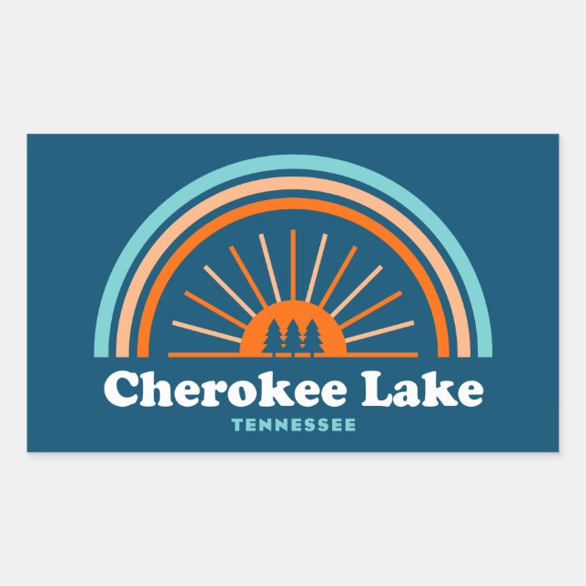 Cherokee Lake Tennessee Rainbow Rectangular Sticker (Front)