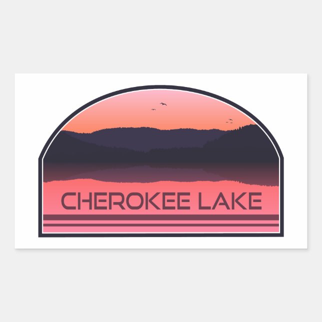 Cherokee Lake Tennessee Red Sunrise Rectangular Sticker (Front)