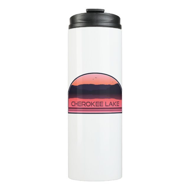 Cherokee Lake Tennessee Red Sunrise Thermal Tumbler (Front)